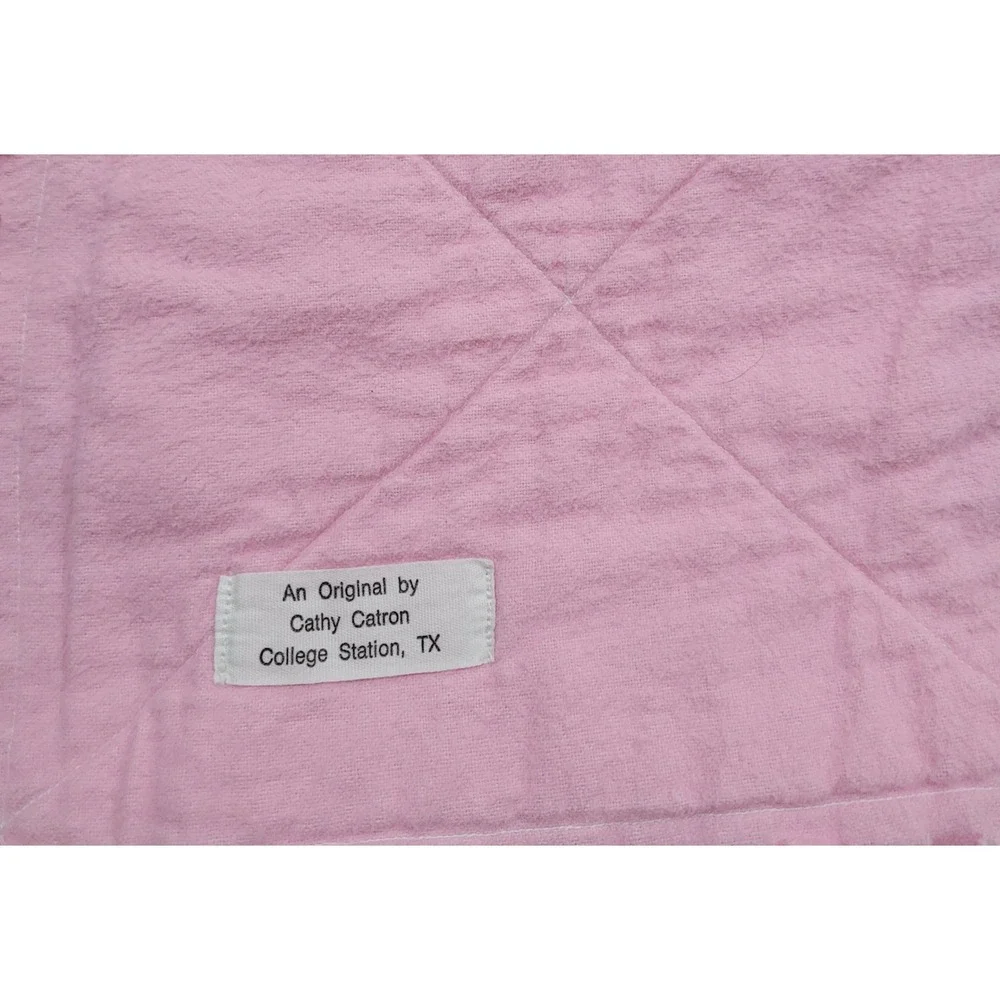 Handmade Rag Quilt College Station TX Cathy Catron‎ Purple Green Pink Yellow